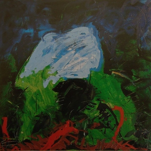 Mario Schifano
, TORRE BARESE, olio su tela, cm 120 x 100, 1989