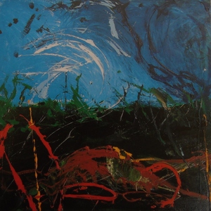 Mario Schifano, IN FONDO, olio su tela, cm 120 x 100, 1989