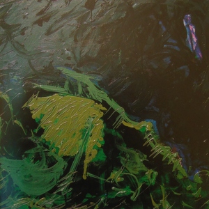 Mario Schifano, COLLINA, olio su tela, cm 80 x 80, 1989
