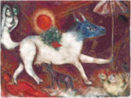 Marc Chagall, La mucca con lombrello, 1946, olio su tela, New York, The Metropolitan Museum of Art, Bequest of Richard S. Zeisler, 2007