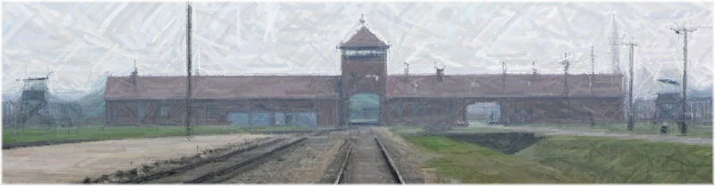 Auschwitz II Birkenau in una eleborazione grafica di Leonardo Basile