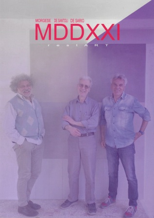 I tre aristi nella foto pubblicata sulla prima di copertina del catatlogo della mostra