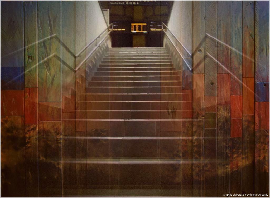 Sottopasso ferrovia dello Stato: la scalinata che porta ai treni