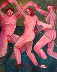 Holubka Dance, 2023, acrilico su tela, 140x120 cm