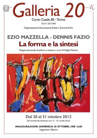 Locandina della mostra "Ezio Mazzella e Dennis Fazio: La forma e la sintesi" - (mostra di pittura e scultura)