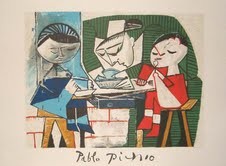 Pablo Picasso REPAS DES ENFANTS - Size: 55.5 x 76 cm - Year: 1982 - Edition size: 1,000 - Paper: lithographic paper