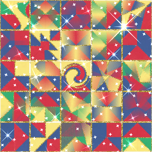 Leonardo Basile : Geometric abstract art concept multiple in stile natalizio