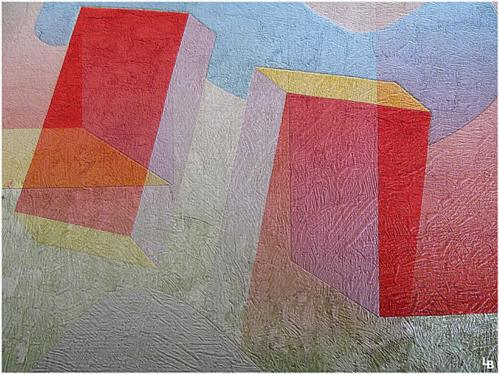 Leonardo Basile: Da.Conflitto-84, collage, cm 37X37 , 17032020