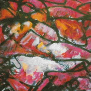 Michele Ardito, Paesaggio in rosso, olio su tavola, cm 40 x 50