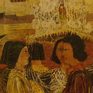 Rocco Barbarito, Il Maggio di Accettura, Dipinto ad olio su tela,
 1988, cm 120 x 100