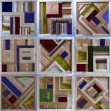 Leonardo Basile : Multiplo dei lignei Untitled colorati in astrattismo geometrico