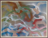 BaSiLe - Color vision_4 - Tecnica mista su pannello truciolato nobilitato, acrilici, cm 57,5 x 74- aprile 2026 - cornice digitale