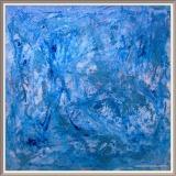 Rapsodia in blu : Acrilici e smalti su faesite,  cm 60 x 60 -02/01/2024 (cornice digitale)