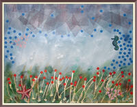 BaSiLe - 'Sogno di mare', Tecnica mista su pannello truciolato nobilitato, acrilici, cm 57,5 x 74- aprile 2026 - cornice digitale