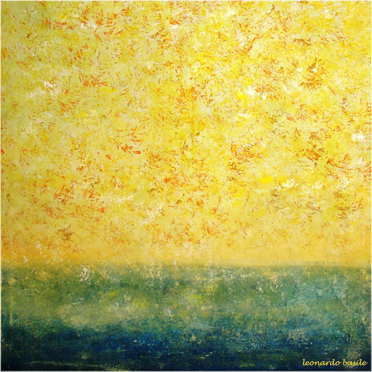 leonardo basile  'Riflessione n.6', acrilici su tela, cm 100 x 100